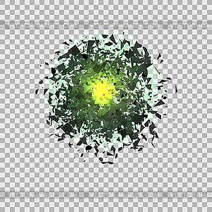 Green Explosion Cloud of Grey Pieces - royalty-free vector clipart