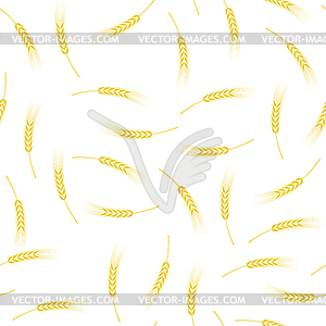 Yellow Ears of Wheat Seamless Pattern - stock vector clipart