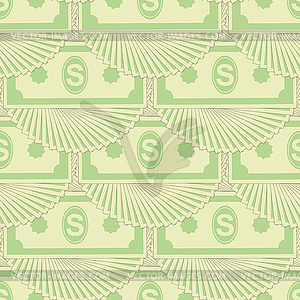 Set of Paper Dollars Seamless Pattern - vector image