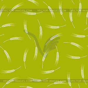 White Ears of Wheat Seamless Pattern - vector clipart