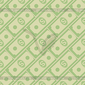 Set of Paper Dollars Seamless Pattern - vector clipart