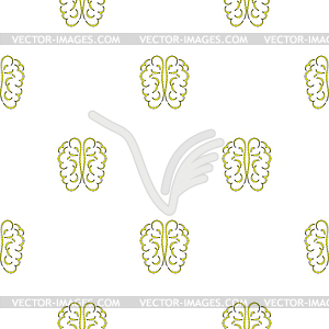 Human Brain Icon Seamless Pattern - vector image