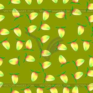 Ripe Mango Fruit Seamless Pattern - vector clipart