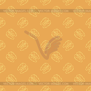 Human Brain Icon Seamless Pattern - vector clipart