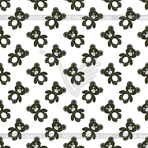 Cute Bear Seamless Pattern - vector clipart