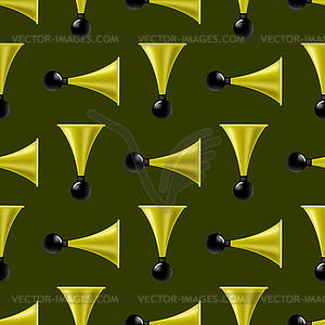 Horns Musical Seamless Pattern - royalty-free vector clipart