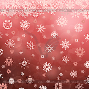 Winter Snowflake Red Pattern - vector image