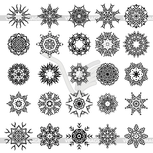 Set of Different Tribal Rosette Tattoo Design - vector image