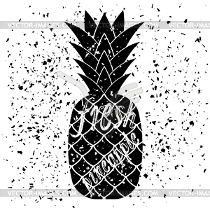 Pineapple Icon Typography Design - vector image