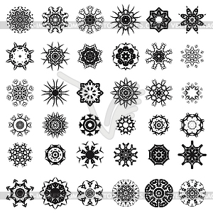 Set of Different Tribal Rosettes Tattoo - vector image