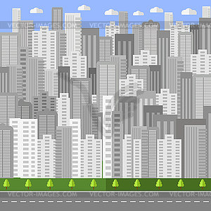 Город фона. Городской ландшафт - векторизованное изображение клипарта
