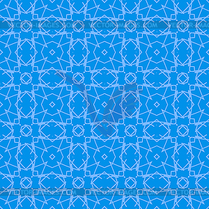 Blue Ornamental Seamless Line Pattern - vector image