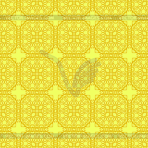 Yellow Ornamental Seamless Line Pattern - vector EPS clipart