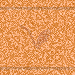 Orange Ornamental Seamless Line Pattern - vector clip art