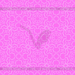 Pink Ornamental Seamless Line Pattern - vector image