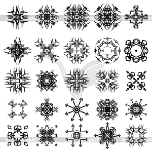 Set of Different Tribal Rosettes Tattoo - vector clipart