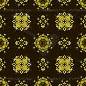 Yellow Ornamental Seamless Line Pattern - vector EPS clipart