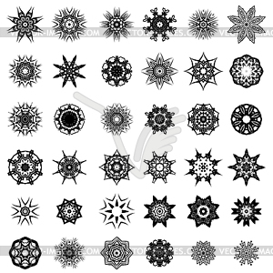 Set of Different Tribal Rosettes Tattoo Design - vector image