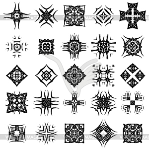 Set of Different Tribal Rosettes Tattoo Design - royalty-free vector image