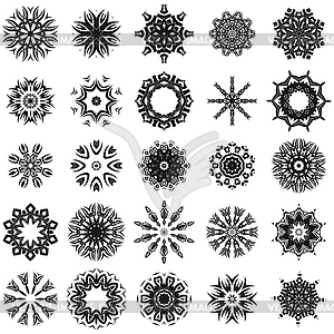 Set of Different Tribal Rosettes Tattoo Design - vector image