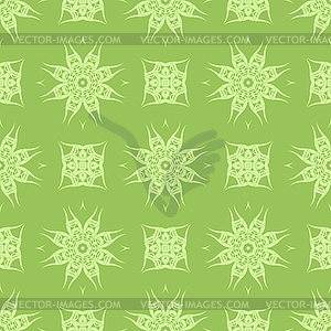 Green Ornamental Seamless Line Pattern - vector image