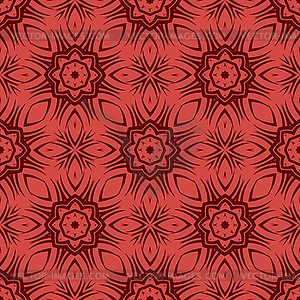 Красный орнамент Бесшовные шаблон линии - векторное изображение EPS