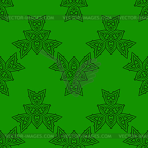 Green Ornamental Seamless Line Pattern - stock vector clipart