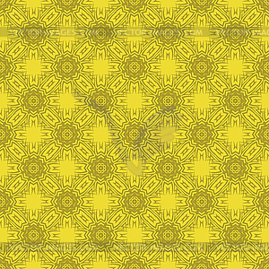 Yellow Ornamental Seamless Line Pattern - vector clip art