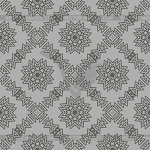 Grey Ornamental Seamless Line Pattern - vector clipart / vector image