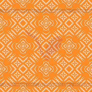 Orange Ornamental Seamless Line Pattern - vector clip art