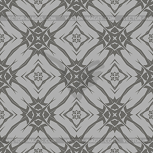Grey Ornamental Seamless Line Pattern - vector image