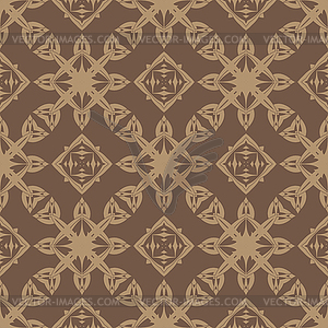 Brown Ornamental Seamless Line Pattern - vector clipart