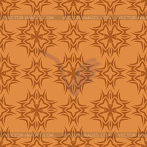 Orange Ornamental Seamless Line Pattern - vector clipart