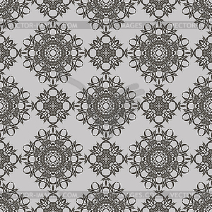 Grey Ornamental Seamless Line Pattern - vector clipart