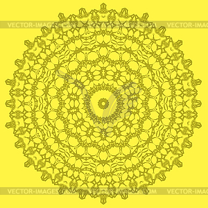 Mandala on Yellow Background - vector image