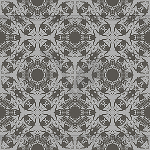 Grey Ornamental Seamless Line Pattern - vector clip art