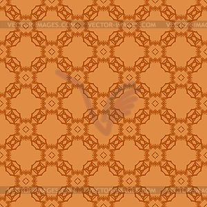 Orange Ornamental Seamless Line Pattern - vector clip art