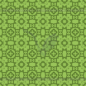 Green Ornamental Seamless Line Pattern - vector clipart