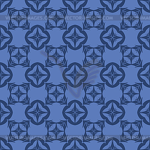 Blue Ornamental Seamless Line Pattern - vector EPS clipart