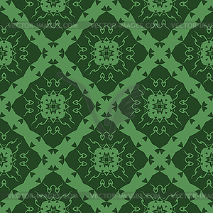 Зеленый орнамент Бесшовные шаблон линии - векторный дизайн