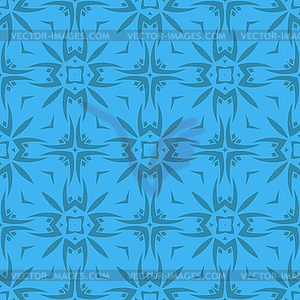 Blue Ornamental Seamless Line Pattern - vector clip art