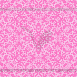 Pink Ornamental Seamless Line Pattern - vector clipart