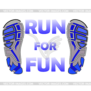 Run Banner with Sropt Shoes - vector EPS clipart