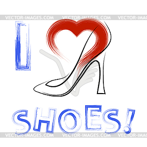 Grunge Shoes Poster - vector clipart