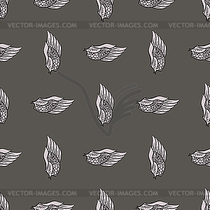 Feather Wings Seamless Pattern - vector clipart