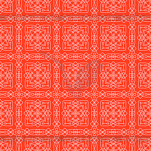 Red Ornamental Seamless Line Pattern - vector image