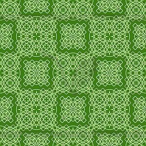 Green Ornamental Seamless Line Pattern - vector clip art