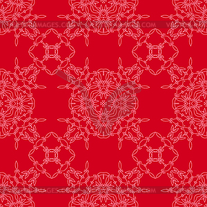 Red Ornamental Seamless Line Pattern - vector image