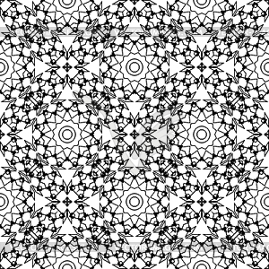 Декоративные бесшовные линии шаблон - черно-белый векторный клипарт