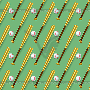 Baseball Sport Inventory Seamless Pattern - vector image